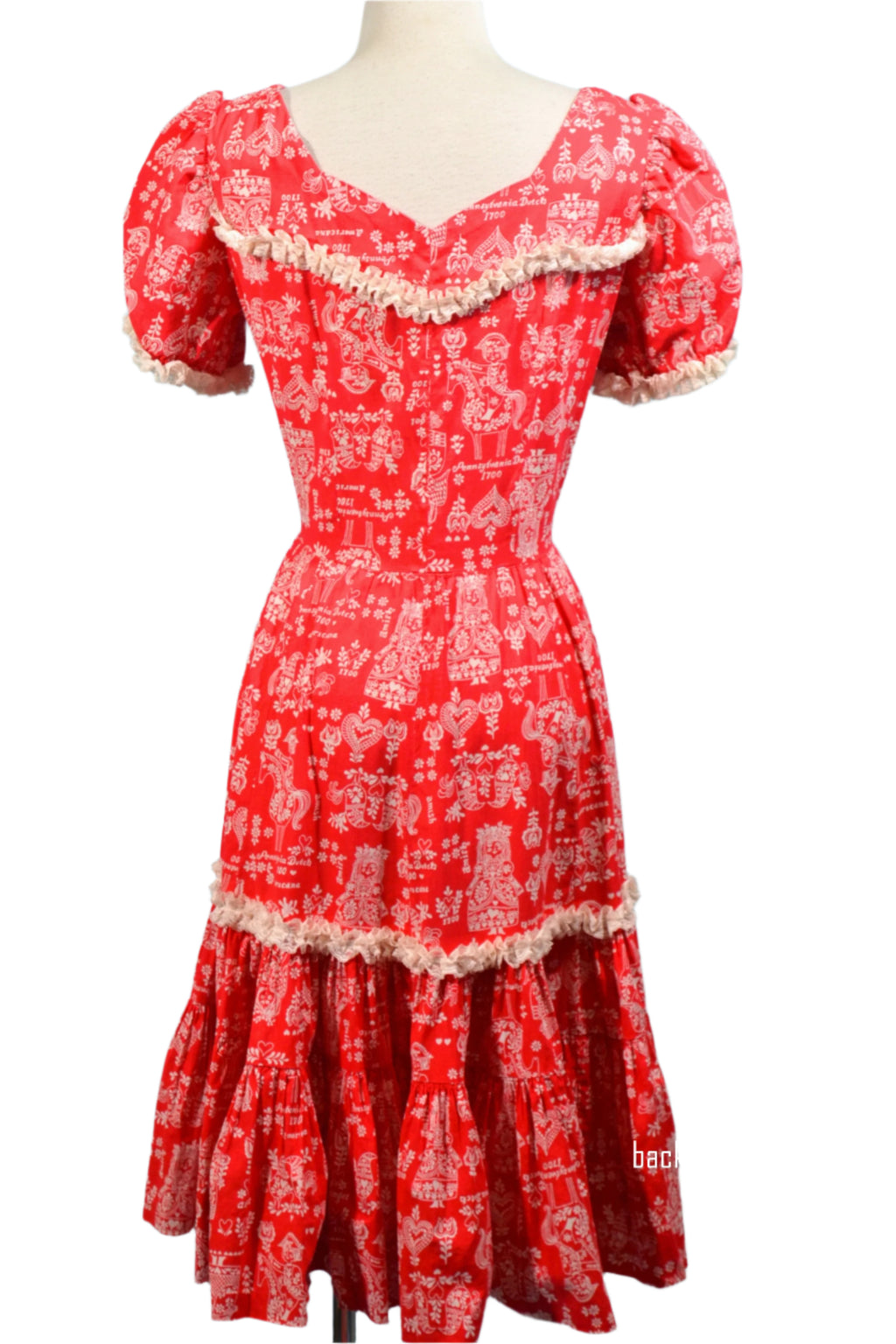 Vintage 50s Novelty Print Rockabilly Americana Square Dance Mini Dress M main image 1