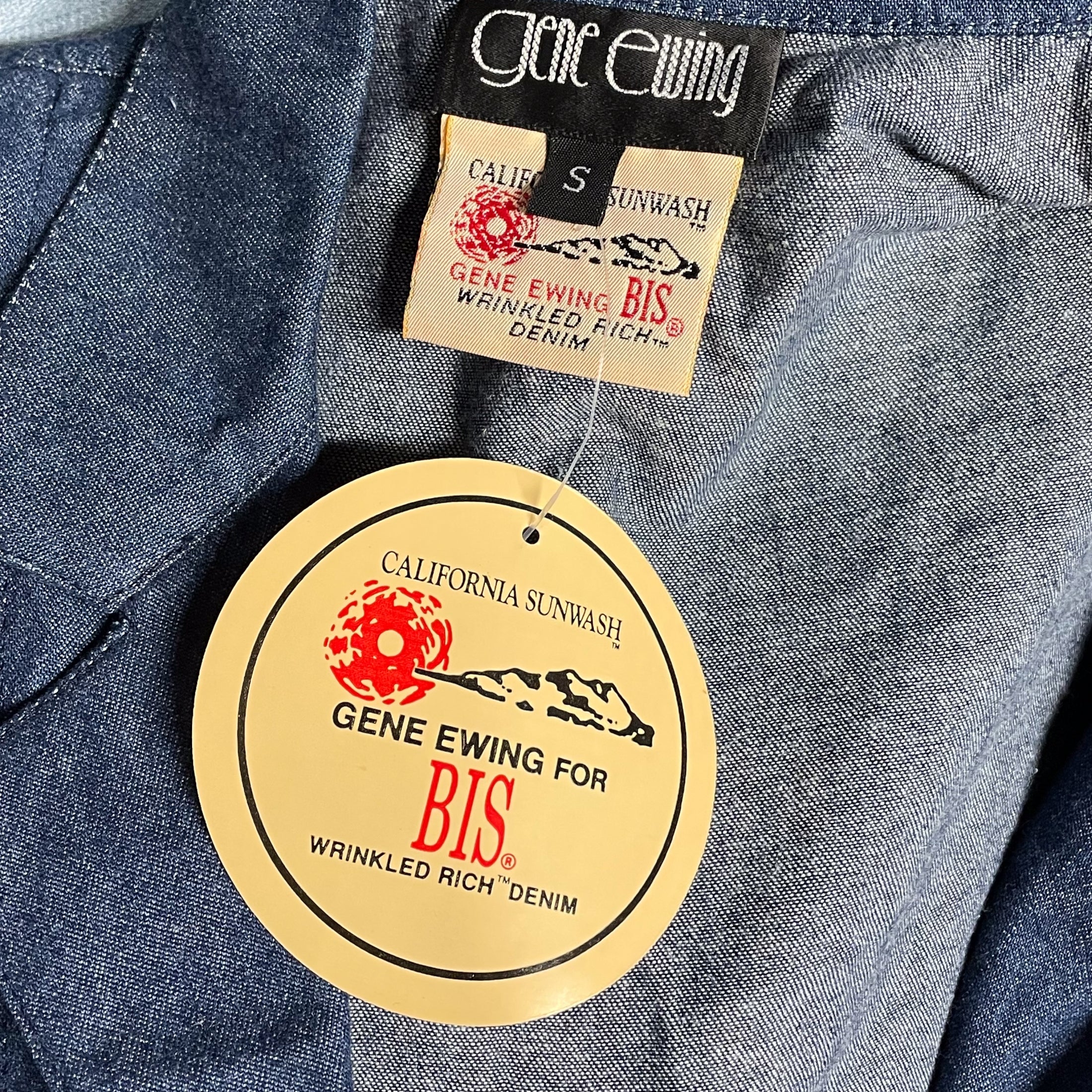 Vintage 80s Denim Jacket/Top Gene Ewing Bis, Deadstock Unworn w