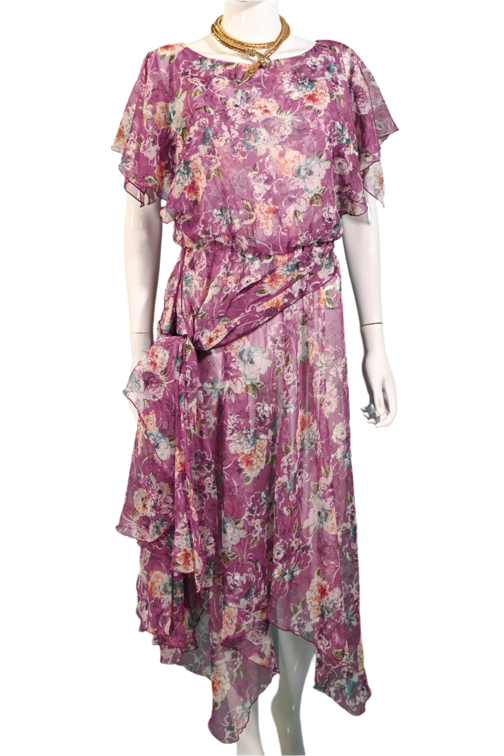70s floral midi dress Groovy 1970s Floral Midi Dress, Size 10