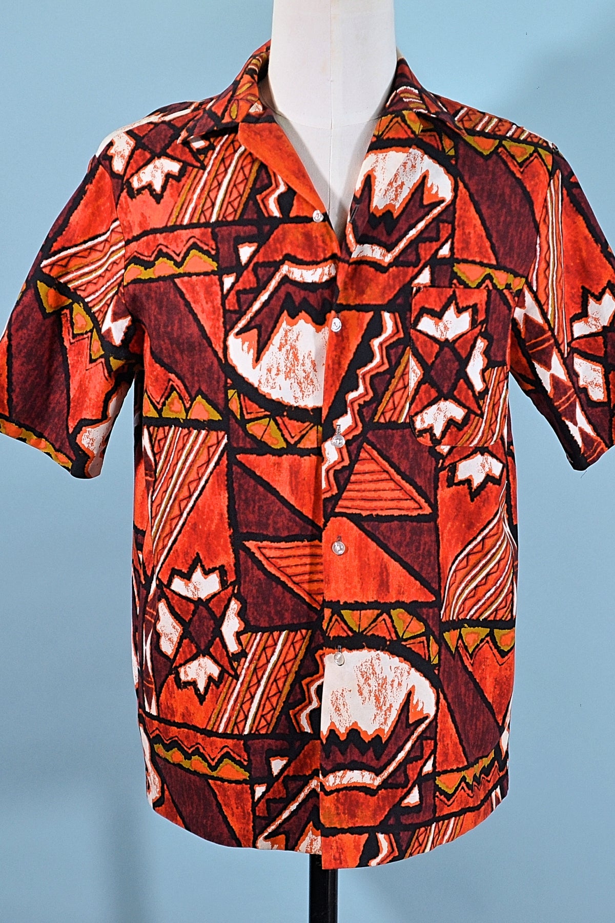 Lava Red and Black Hawaiian shirt