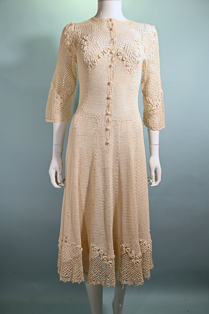 Crochet Mini Dress 60's Dress Crochet Wedding Dress -  Denmark