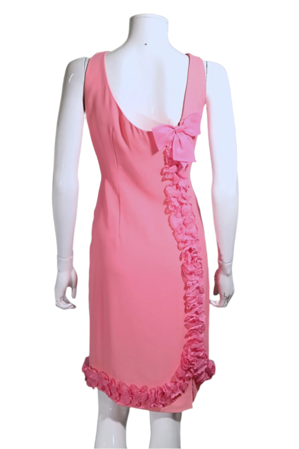 60s Sexy Pink Ruffle Party Dress, 28" Waist Papillon Vintage Shop 60s Sexy Pink Ruffle Party Dress, 28" Waist Papillon Vintage Shop
