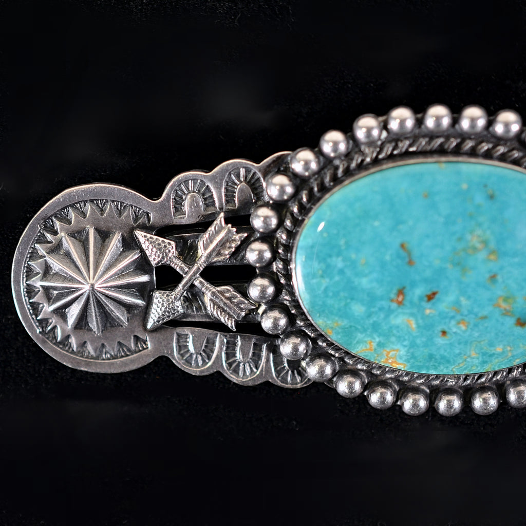 SOLD Vintage Fred Harvey Style Large Sterling Turquoise Brooch/Pin 31 ...