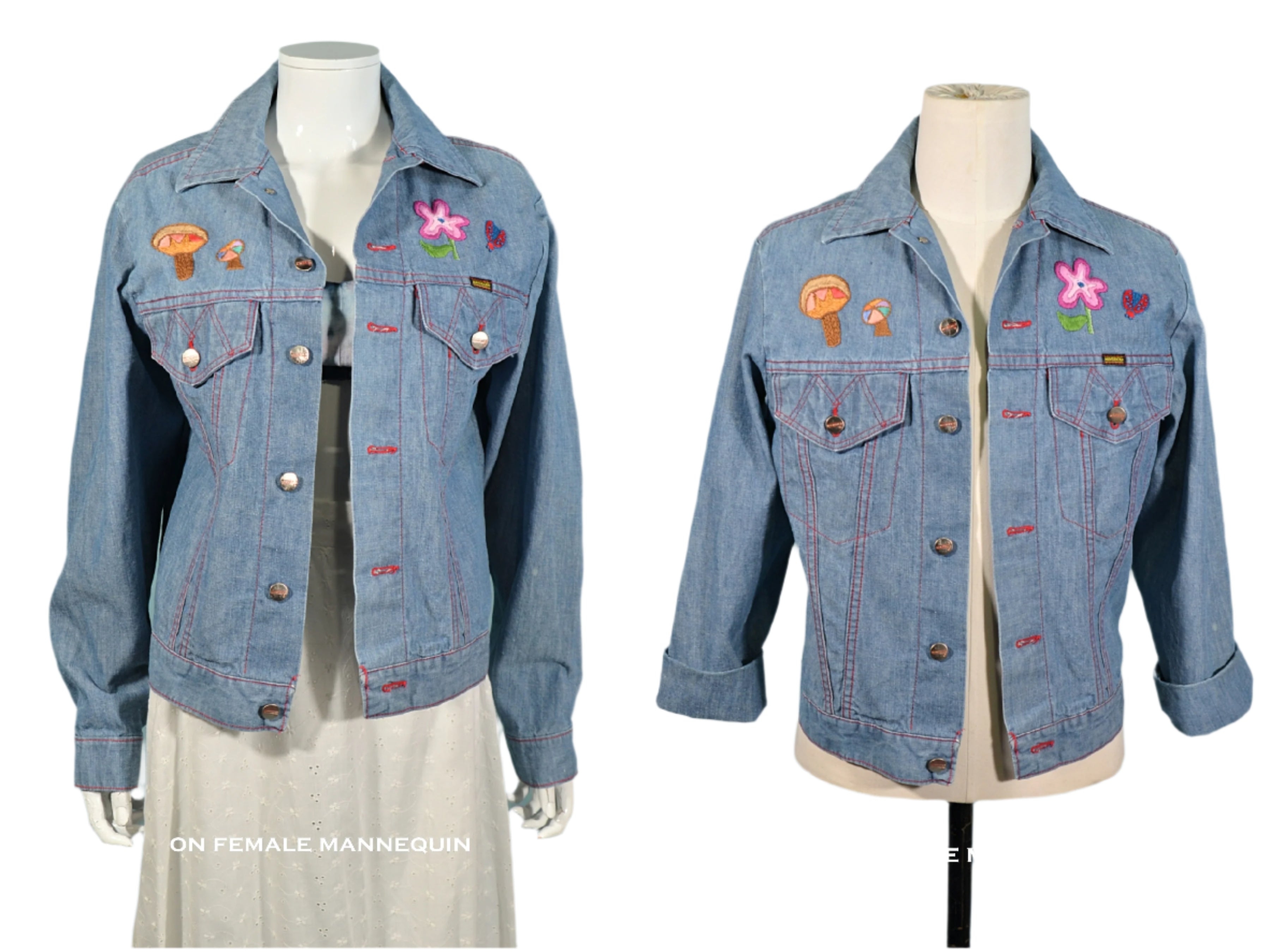 Vintage 60s/70s Embroidered Denim Jacket, OOAK, Maverick 38 Vintage 60s/70s Embroidered Denim Jacket, OOAK, Maverick 38