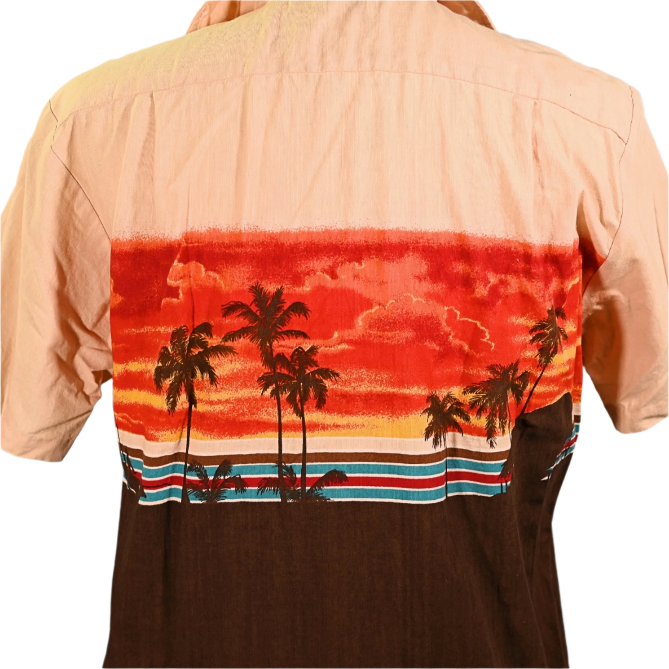 Kai Nani Vintage 70s Hawaiian Shirt Endless Summer Beach Surfer Silhouette S main image 1
