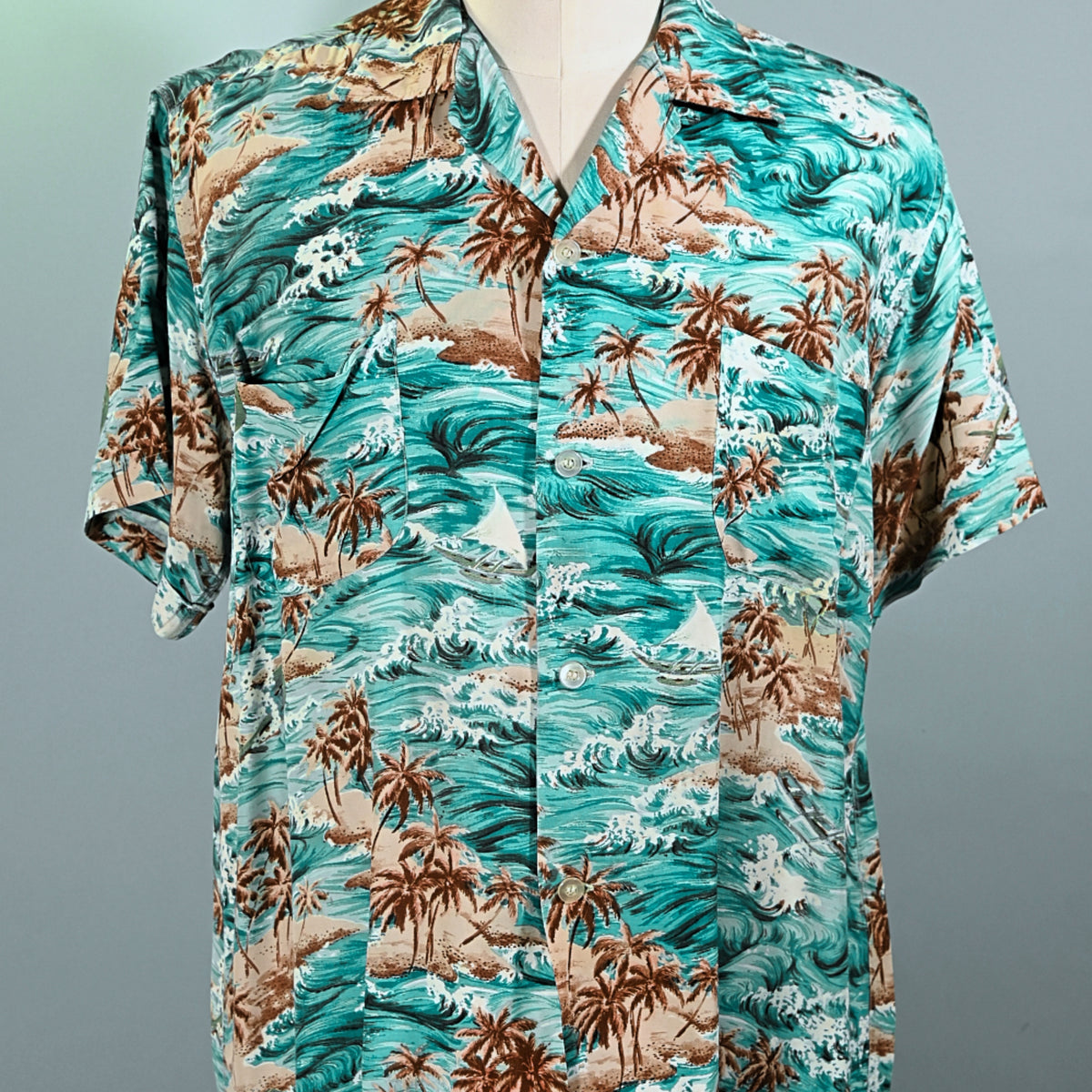 SOLD Penny's Vintage 50s Rayon Hawaiian Shirt, Made in Japan Aloha