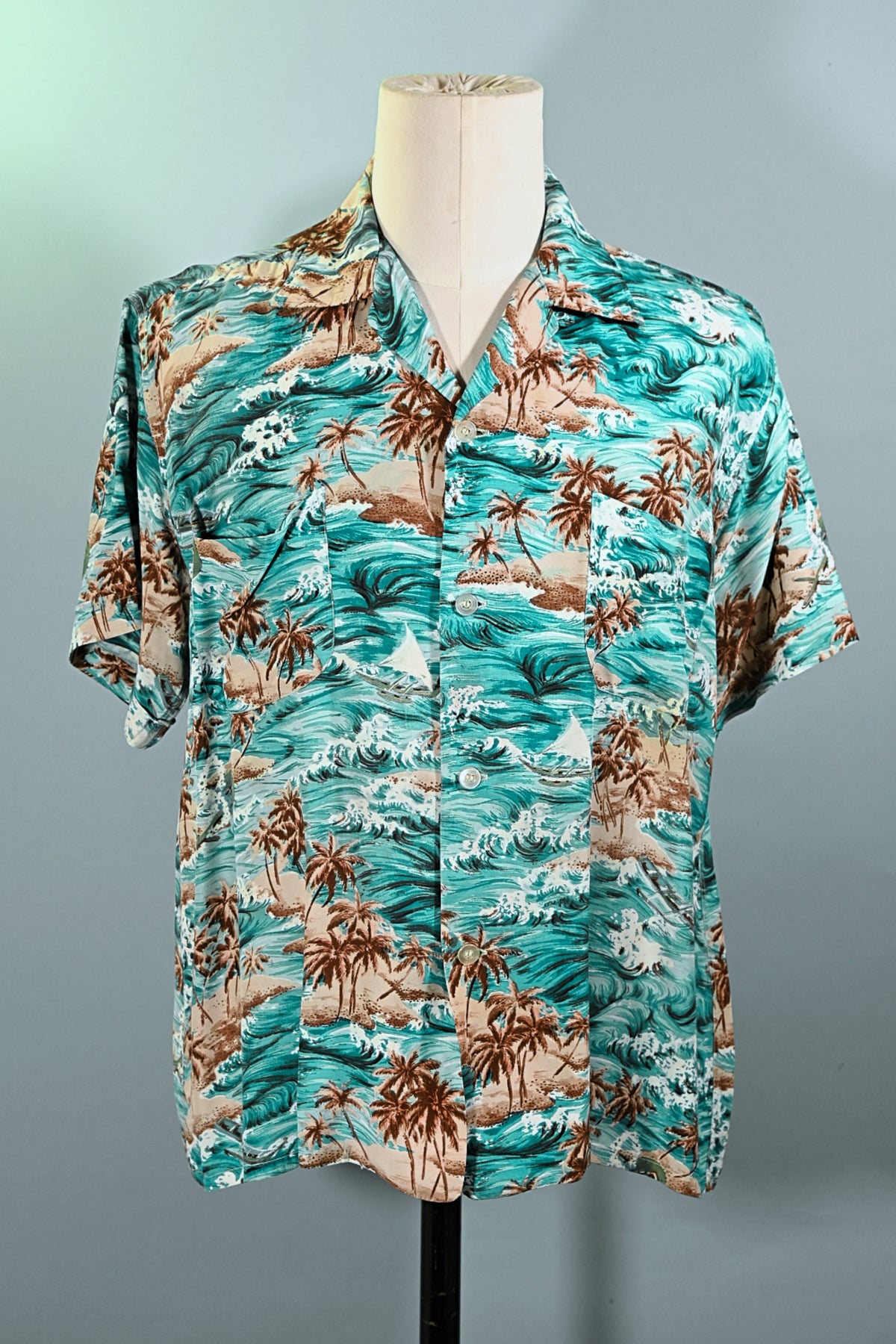 SOLD Penny's Vintage 50s Rayon Hawaiian Shirt, Made in Japan