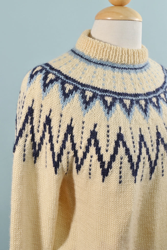 60s Turkey製 Vintage Mockneck Nordic Knitニット/セーター