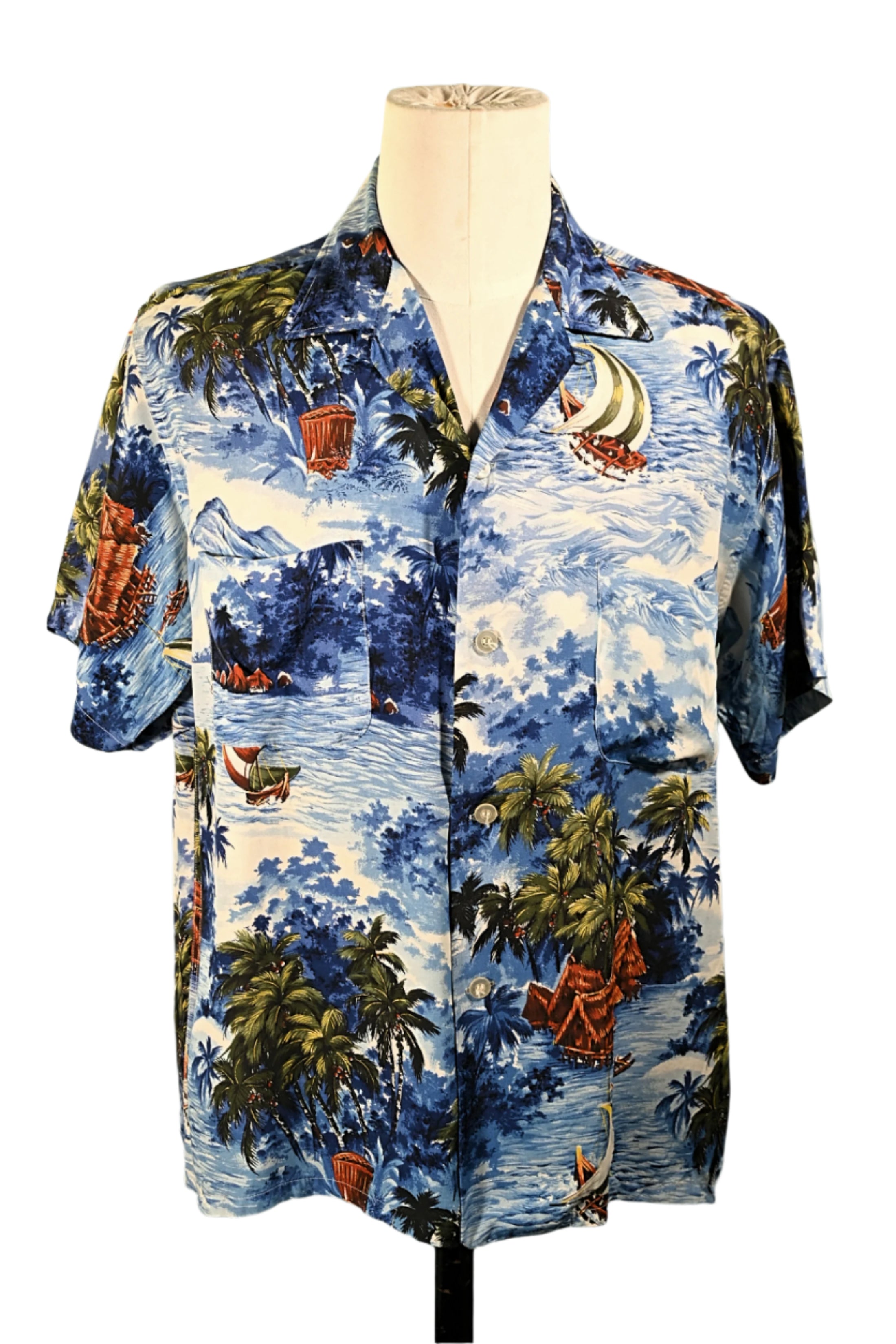 Sports Wear Vintage 50s Rayon Hawaiian Shirt, Made in Japan Sports Wear Vintage 50s Rayon Hawaiian Shirt, Made in Japan