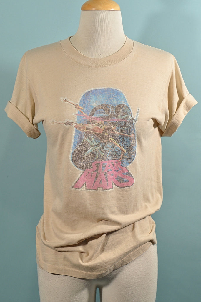 SOLD Vintage 70s Star Wars T Shirt, Darth Vader Star Fighters