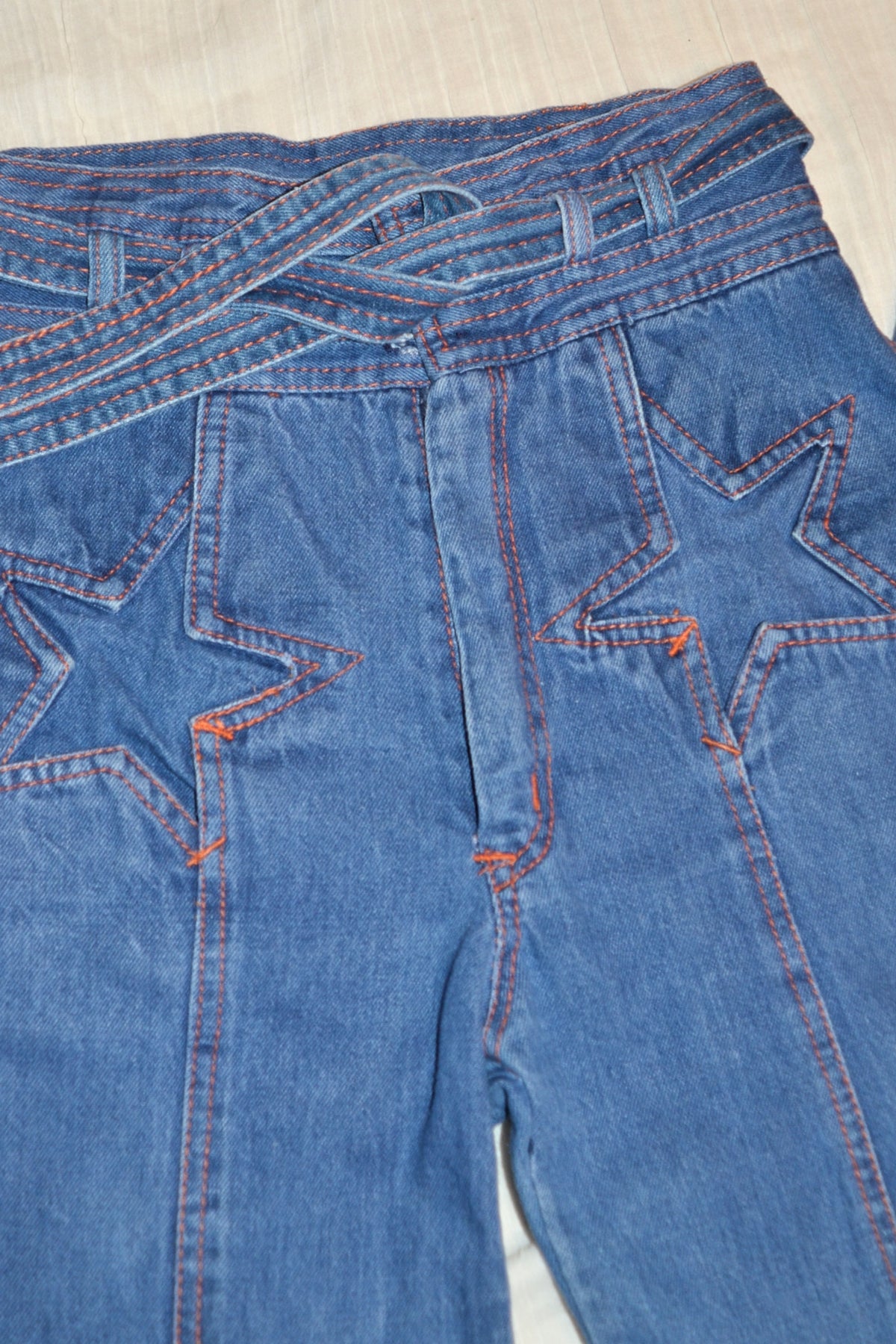 SOLD RARE Vintage 70s N'est Ce Pas? Star Jeans, High Waist + Belt