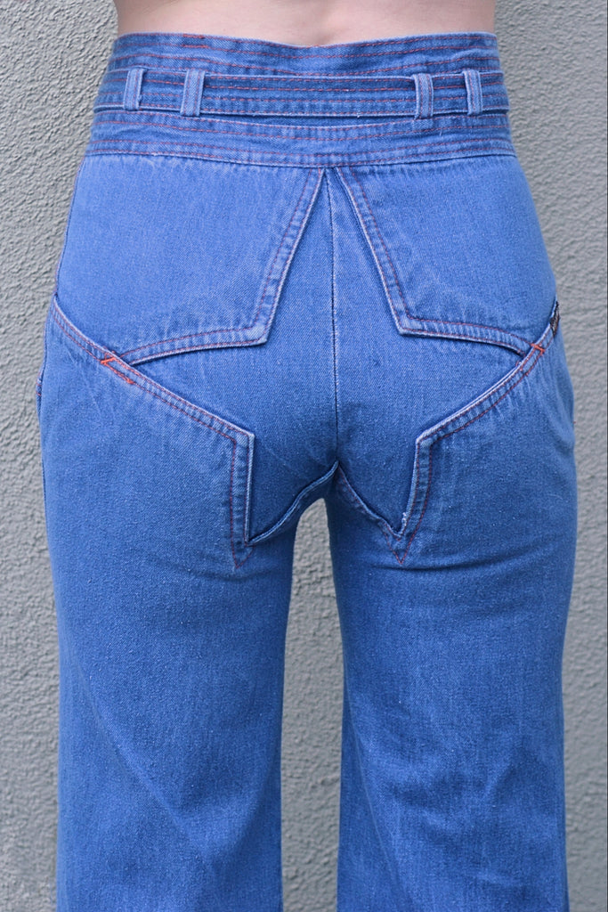 SOLD RARE Vintage 70s N'est Ce Pas? Star Jeans, High Waist + Belt, Bel ...