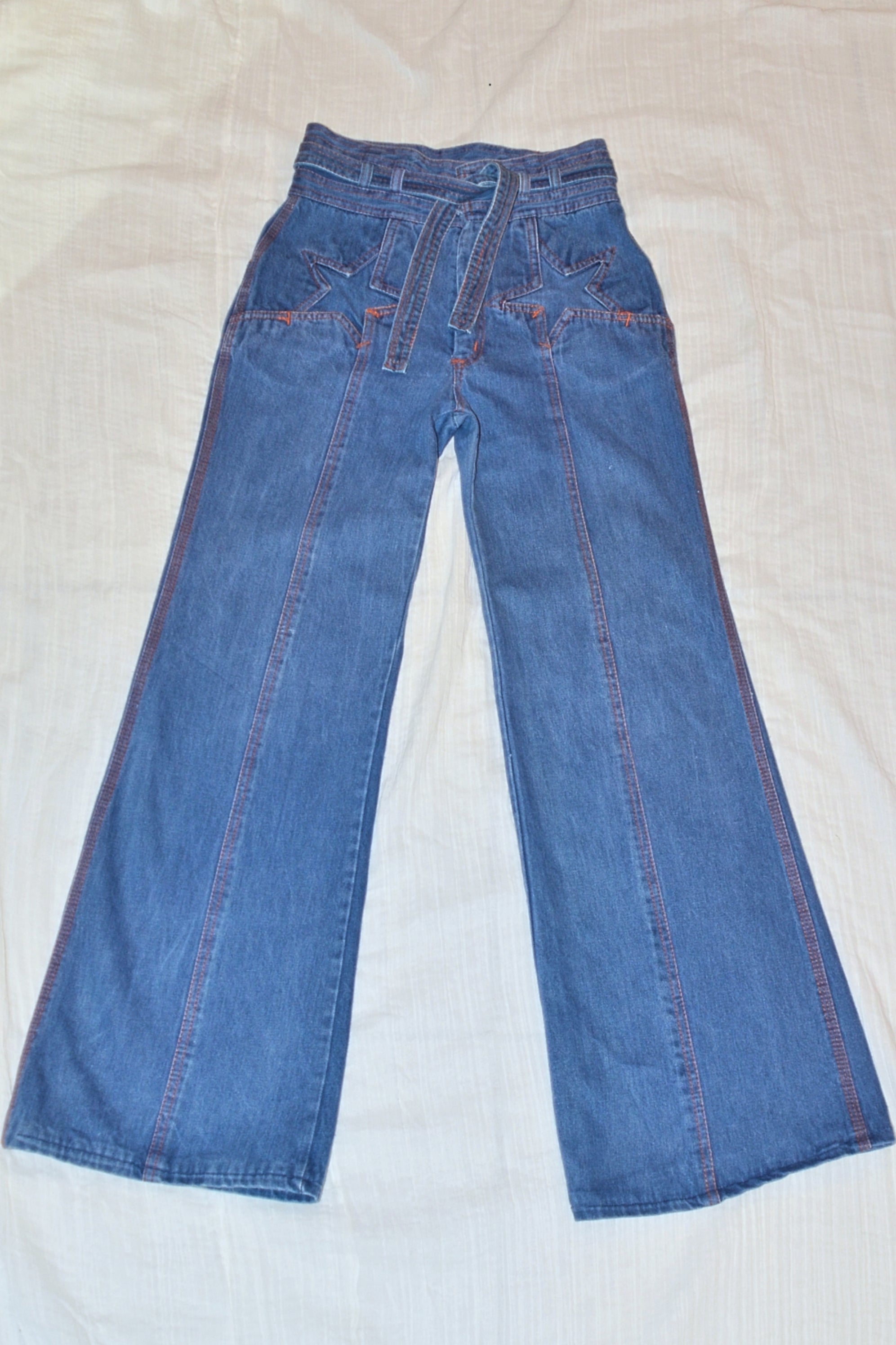 SOLD RARE Vintage 70s N'est Ce Pas? Star Jeans, High Waist + Belt, Bel ...