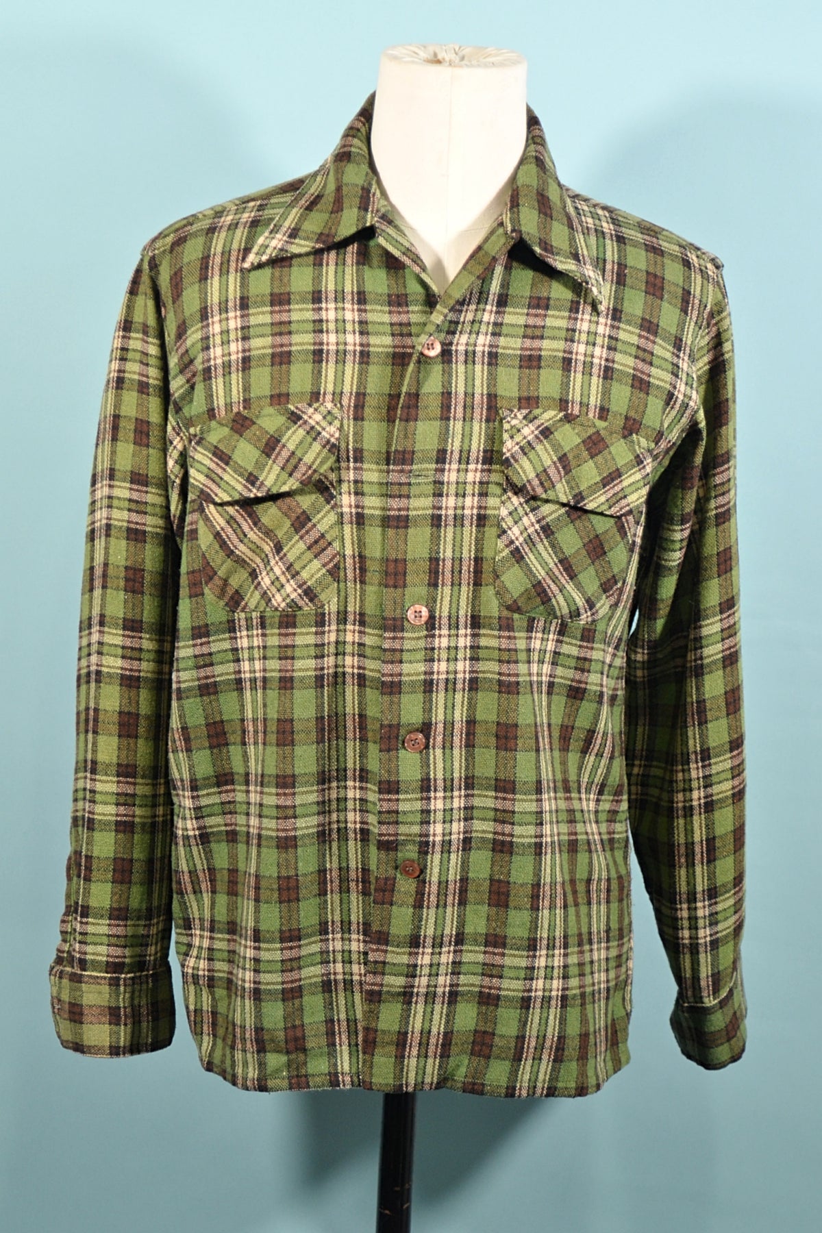 Vintage 60s Towncraft Mens Wool Tartan Plaid Board Shirt, JC Penny M ...